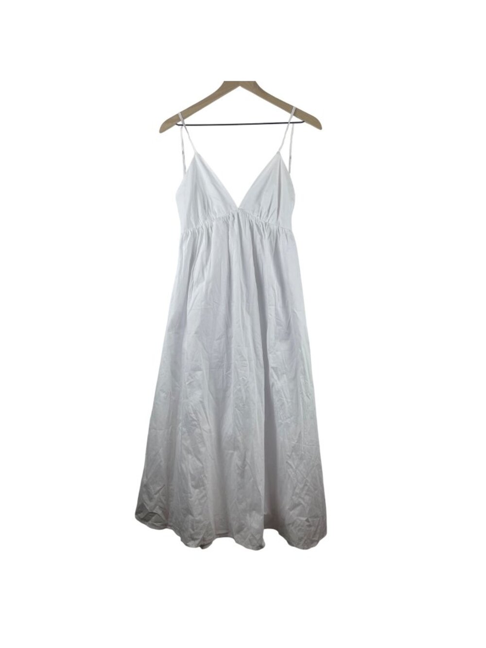 Commense Cotton Poplin White Midi Sleveless Dress Medium NWT Summer Beach Resort